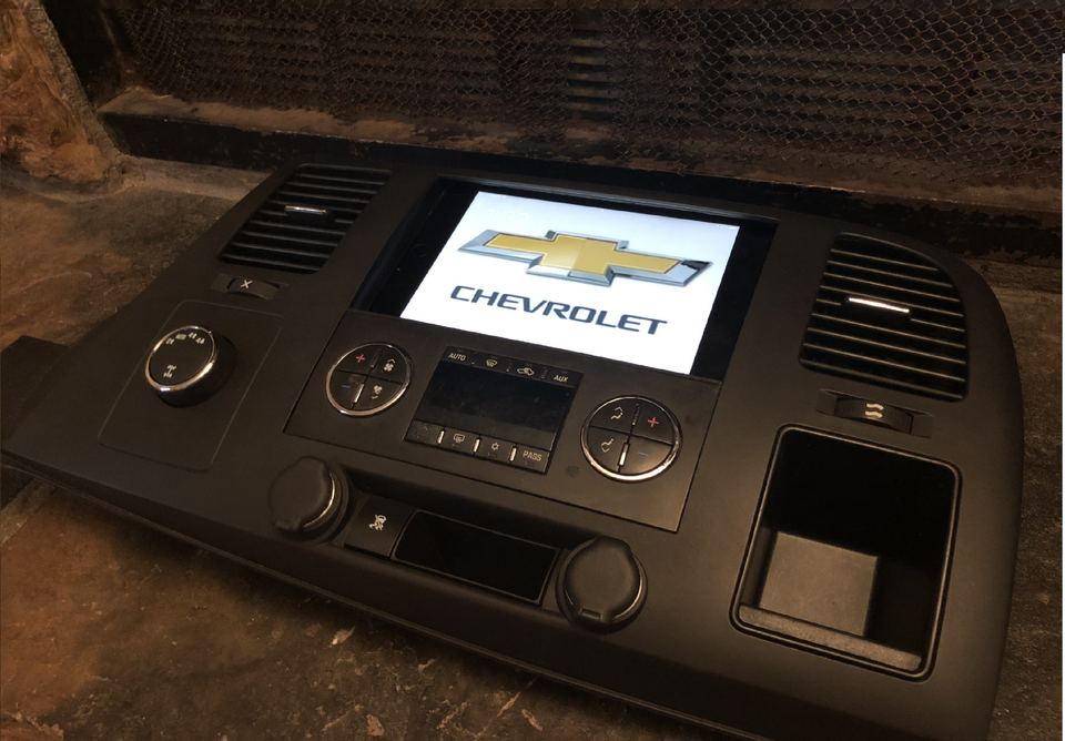Chevrolet Silverado 4x4 dash kit with an integrated iPad